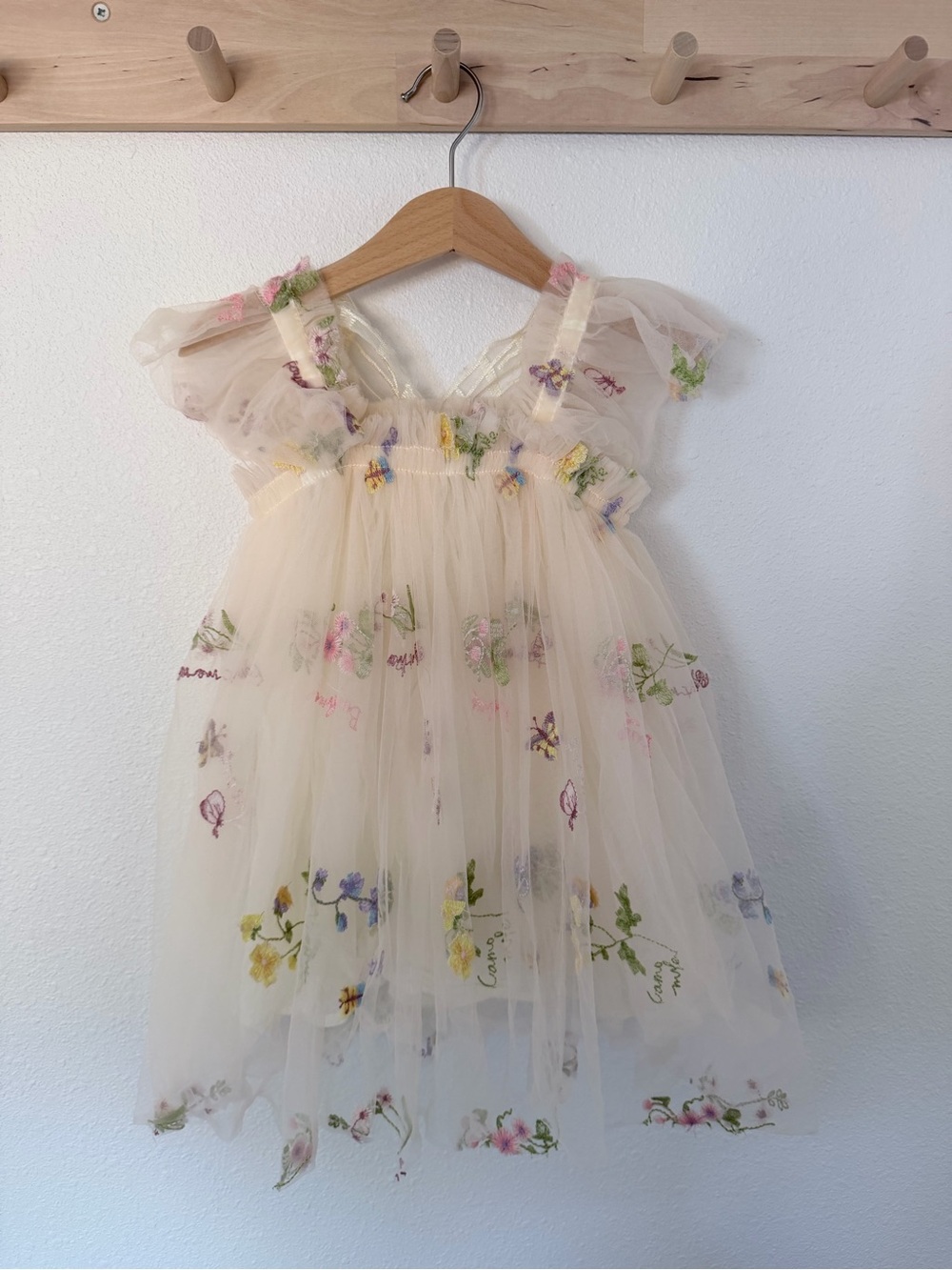 Toddler Girl Floral Embroidered Tulle Fairy Dress